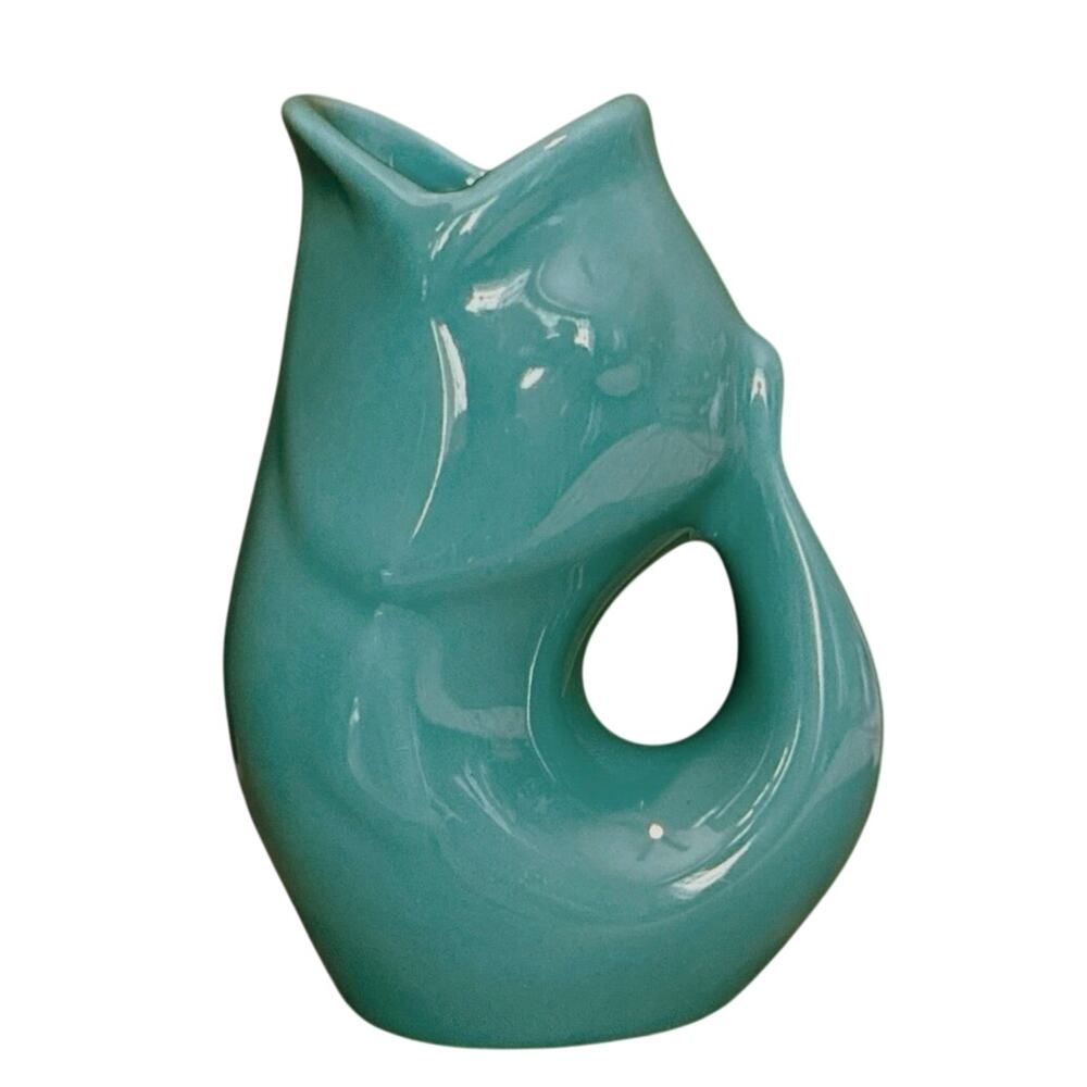 Mini GurglePot • Turquoise Fish Pitcher • 3.75” • 2006